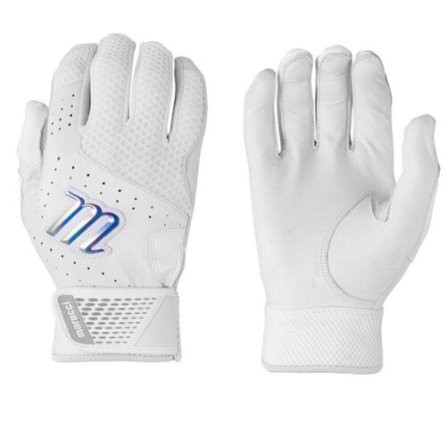 Marucci Crest Leather Batting Gloves - White