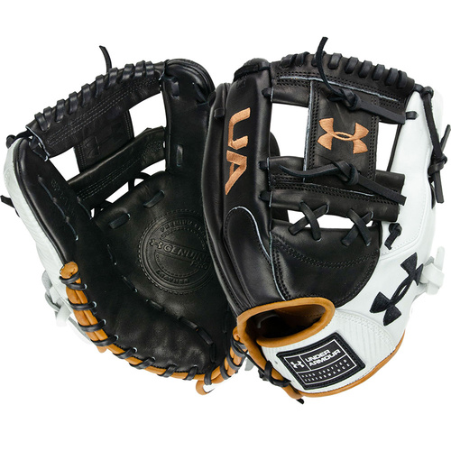 Under Armour Genuine Pro 2.0 Infield Baseball Glove 11.5 inch Black/White/Caramel UAFGGP2-1150I-BWC