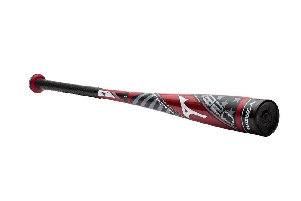 red metal baseball bat