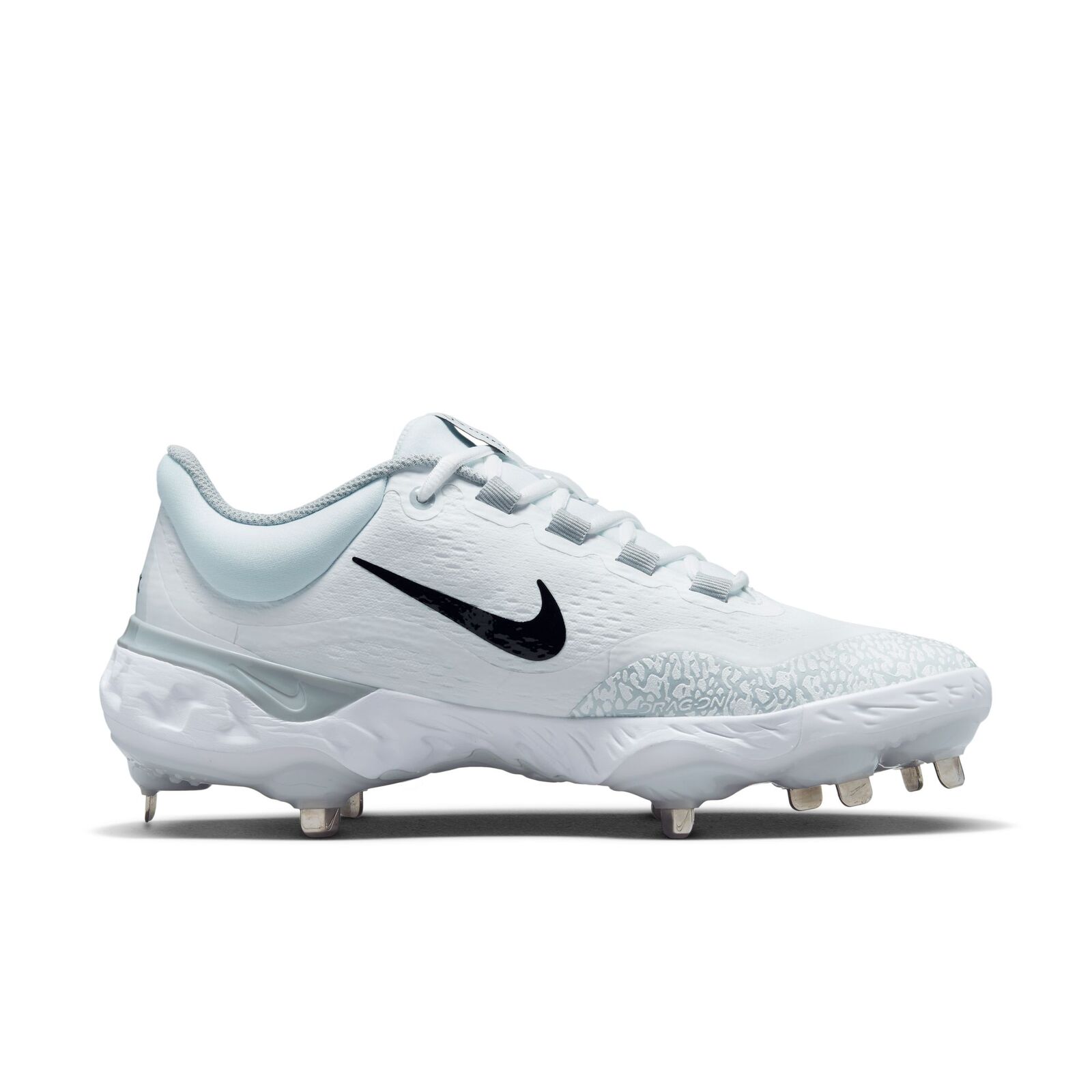 Nike Alpha Huarache Elite 4 Low Metal Cleats - White - White/Wolf Grey ...