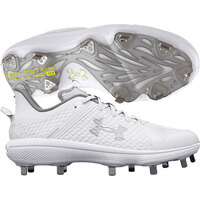 Under Armour Yard Low MT Metal Cleats White