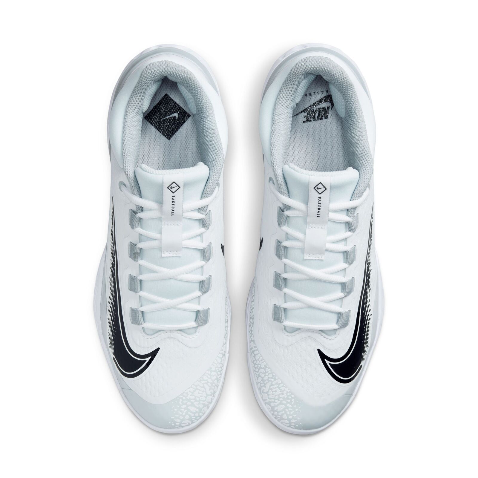 Nike Alpha Huarache Elite 4 Low Metal Cleats - White - White/Wolf Grey ...