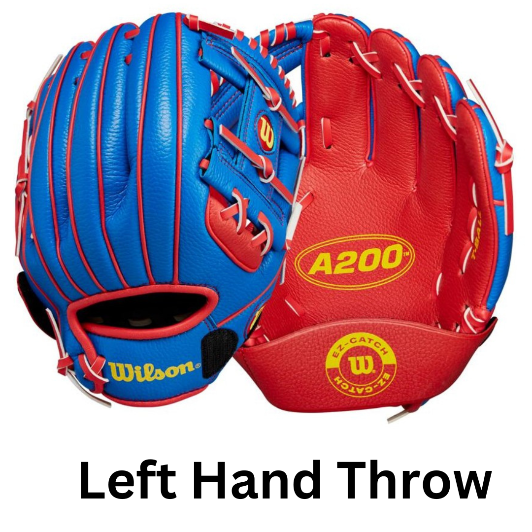 Wilson A200 EZ CATCH LHT T Ball Glove 10 inch Royal Red Left Hand Throw