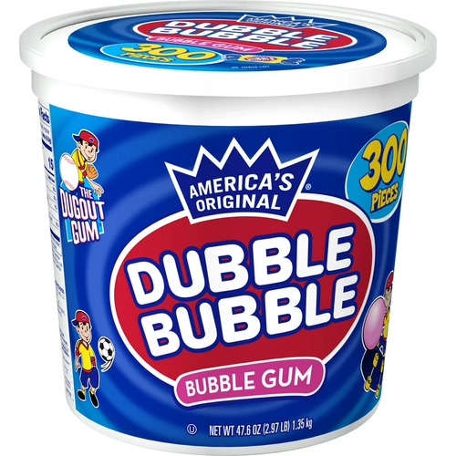 Dubble Bubble Gum Original 300 piece Tub