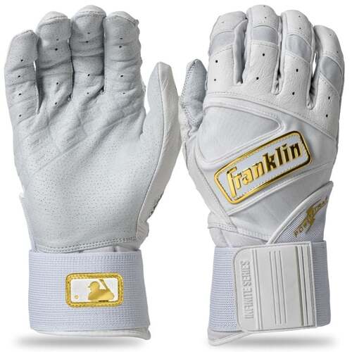 Franklin Powerstrap Infinite Batting Gloves - White/Gold