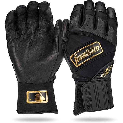 Franklin Powerstrap Infinite Batting Gloves - Black/Gold