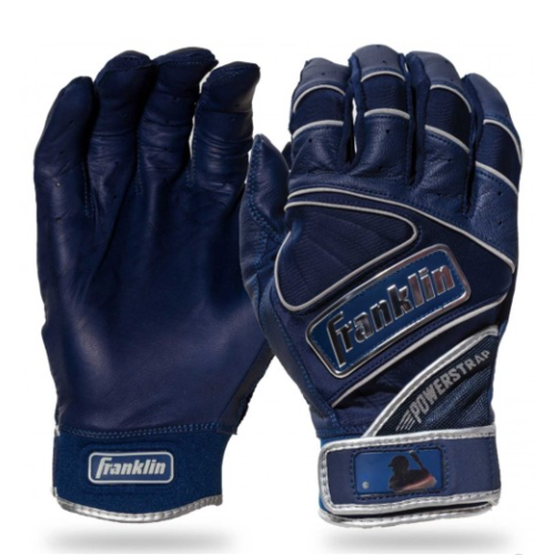 Franklin Powerstrap Chrome Batting Gloves - Navy