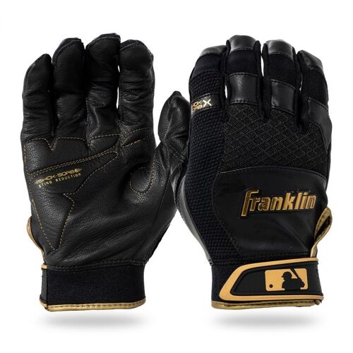 Franklin Shok-Sorb X Padded Batting Gloves Black/Gold