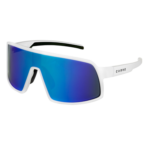 Carve SIERRA Performance Sunglasses - Gloss White Frame, Grey Lens with Blue Iridium