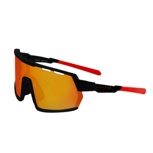 Carve LEGACY Performance Sunglasses - Matte Black Frame/Grey/Red Irridium