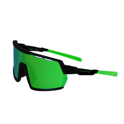 Carve LEGACY Performance Sunglasses - Matte Black Frame/Rose Lens/Green Iridium