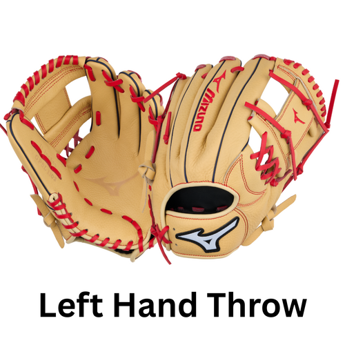 Mizuno Prospect Select GPSL1102 LHT Youth Glove 11 inch - Blonde/Red - Left Hand Throw