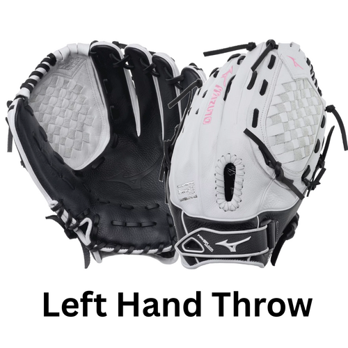 Mizuno Prospect Select LHT Softball Glove 12.5 inch - White/Black - Left Hand Throw