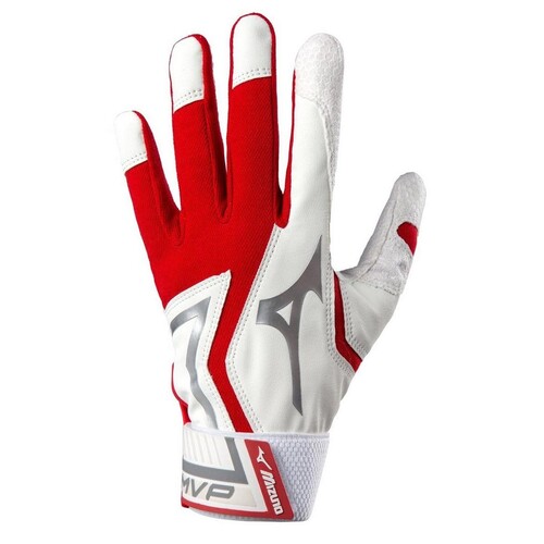 Mizuno MVP Batting Gloves w Grip Palm RED