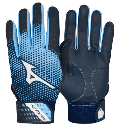 Mizuno MVP ADULT Batting Gloves - Navy/Light Blue