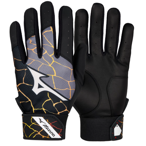 Mizuno MVP YOUTH Batting Gloves - Black/Orange