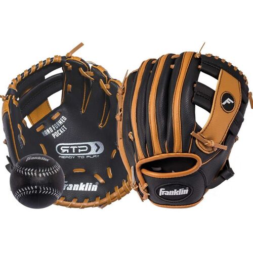 Franklin RTP Performance Tee Ball Glove Black/Brown 9.5 inch