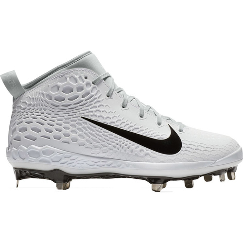 Nike Force Zoom Trout 5 MID Metal Cleats - White