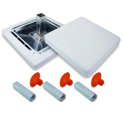 Permanent Set of 3 Bases w Ground Anchor - Metal Underside