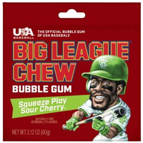 Big League Chew Bubble Gum - Sour Cherry