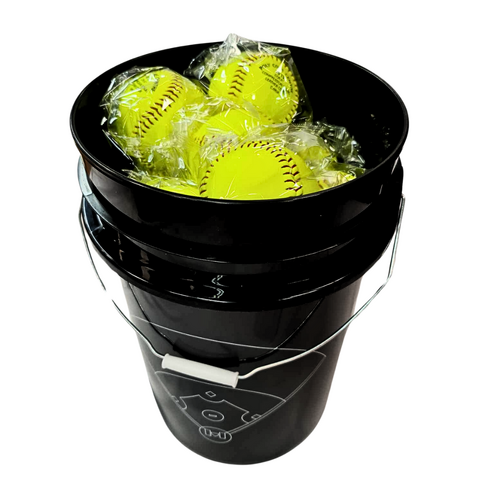 Ball Bucket with 2 Dozen 11 inch Match Softballs