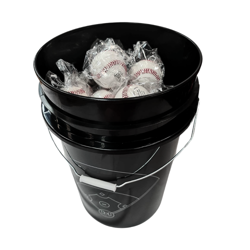 Ball Bucket with 3 Dozen BLEM Baseballs