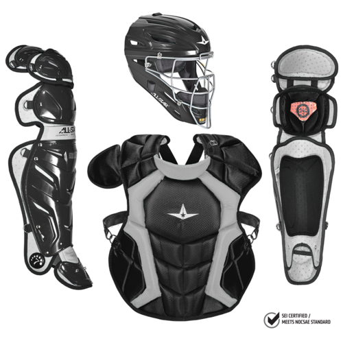 All Star S7 Adult Catchers Set Black - NOCSAE Approved
