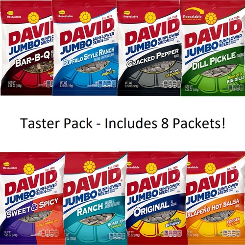 David Sunflower Seeds 5.25 oz - Taster 8 Pack