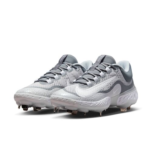 Nike Alpha Huarache Elite 4 Low Metal Cleats - Grey