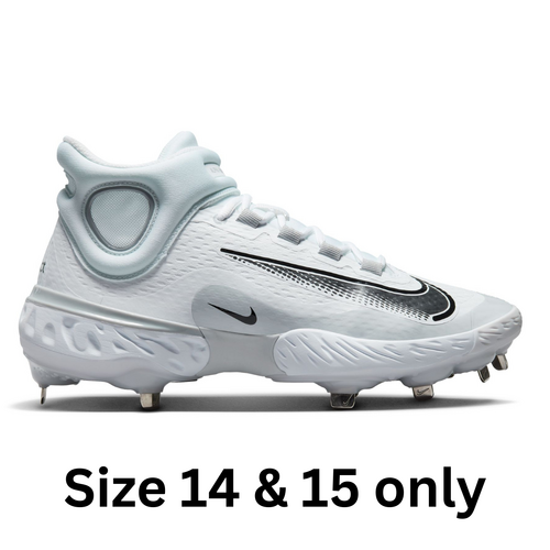 Nike Alpha Huarache Elite 4 MID Metal Cleats - White