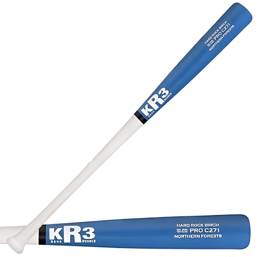 KR3 Custom Pro Birch C271 Baseball Bat - Blue/White