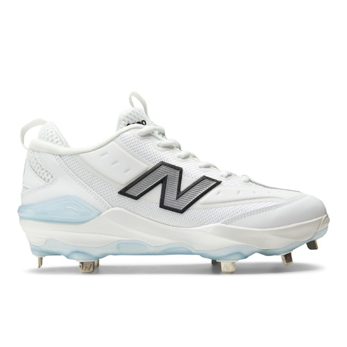 New Balance 3000v8 2E Metal Cleats - White
