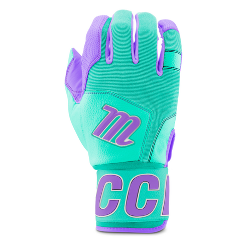 Marucci Blacksmith V2 Wrist Wrap Batting Gloves - Mint/Purple