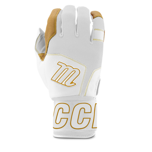 Marucci Blacksmith V2 Wrist Wrap Batting Gloves - White/White