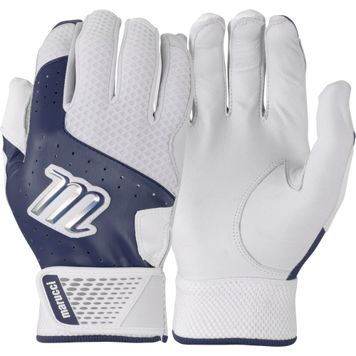 Marucci Crest Leather Batting Gloves - Navy