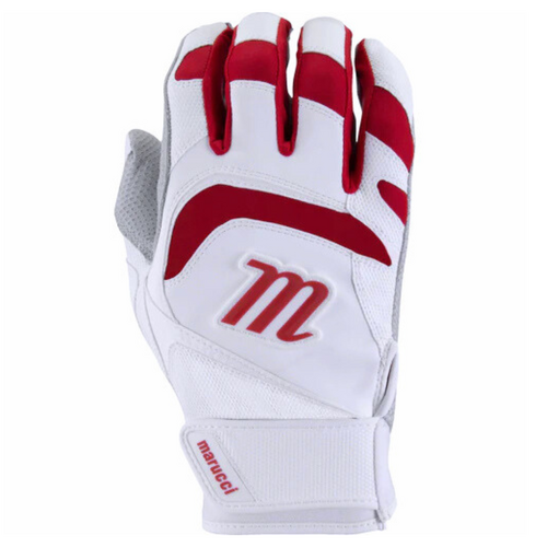 Marucci Signature YOUTH Batting Gloves - White/Red