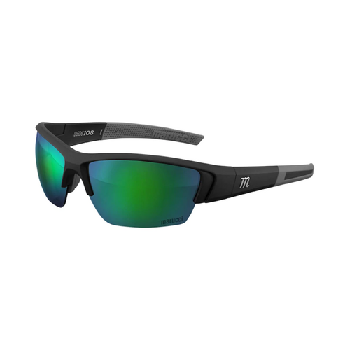 Marucci MV108 Performance Sunglasses - Black/Green Mirror