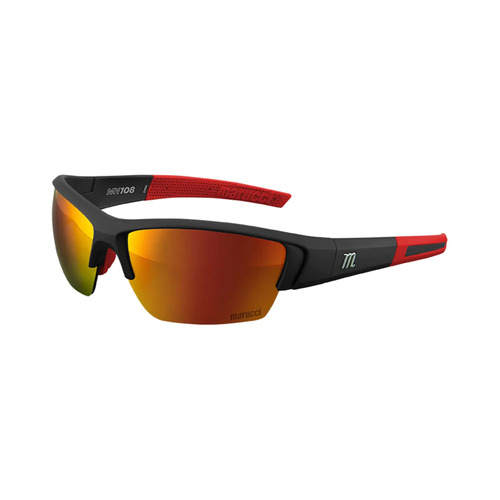 Marucci MV108 Performance Sunglasses - Black/Red Mirror