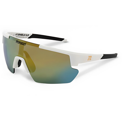 Marucci Shield 2.0 Youth Performance Sunglasses - Matte White/Grey/Gold