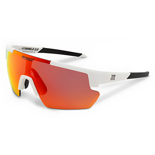Marucci Shield 2.0 Youth Performance Sunglasses - Matte White/Violet/Red