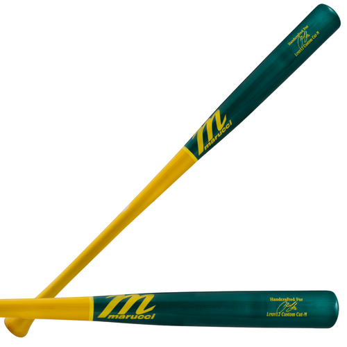 Marucci Pro Exclusive LINDY12 Maple Baseball Bat - Yellow/Ocean