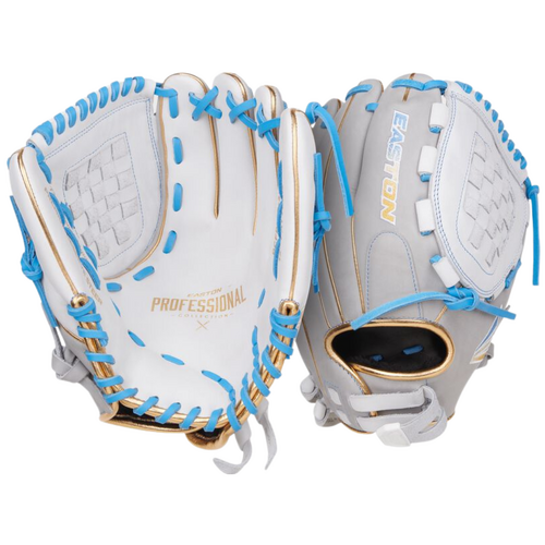 Easton Professional Collection Softball Glove 12 inch - White/Grey/Blue