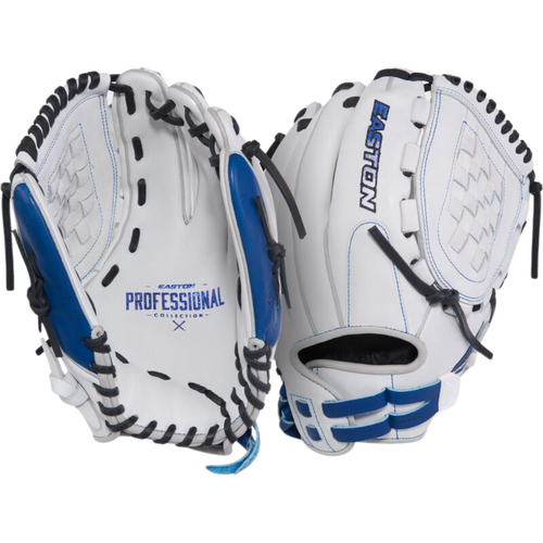 Easton Professional Collection Softball Glove 12.5 inch - White/Royal