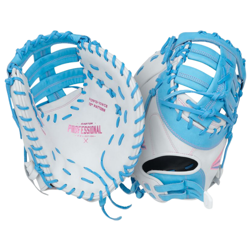 Easton Professional Collection First Base Glove 13 inch - White/Blue/Pink