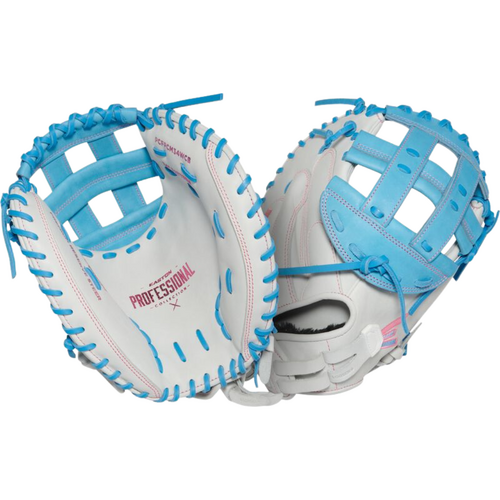 Easton Professional Collection Softball Catchers Glove 34 inch - White/Blue/Pink