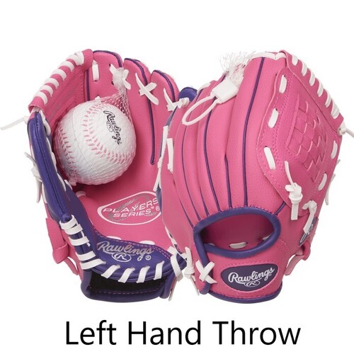 Rawlings Players Series Youth Glove & Ball Set 9 inch Pink/Purple LHT