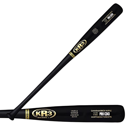 KR3 Canadian Rock Maple C243 Baseball Bat - Black/Gold