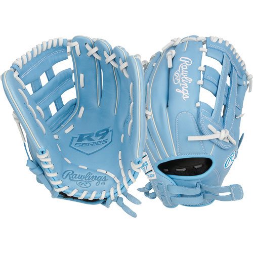 Rawlings R9 Fastpitch Softball Glove 12 inch Columbia Blue