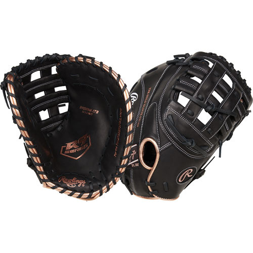 Rawlings R9 Fastpitch Softball First Base Glove 12.5 inch Black/Rose Gold