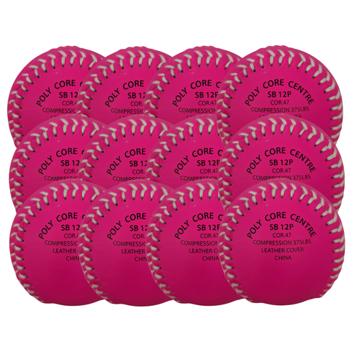GTX SB-12P Leather Match PINK Softball 12 inch Dozen